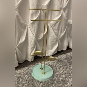 Blue and Gold Jewelry Necklace Stand